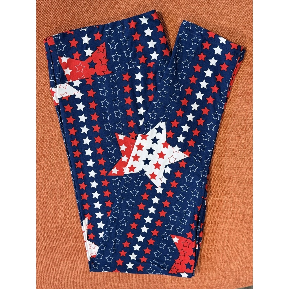 LuLaRoe Leggings‎ Womens T/C Blue Red White NWT Patriotic Americana Stars